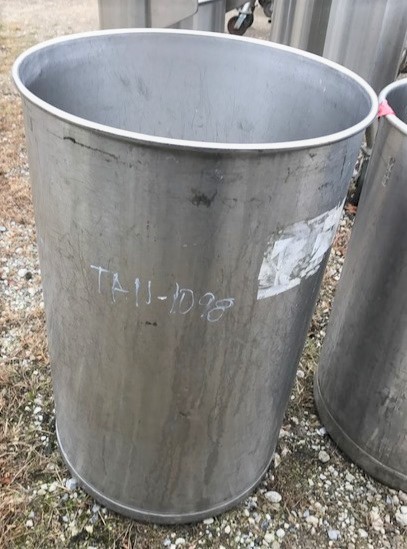 used 55 gallon Stainless Steel tank/drum.  22.5